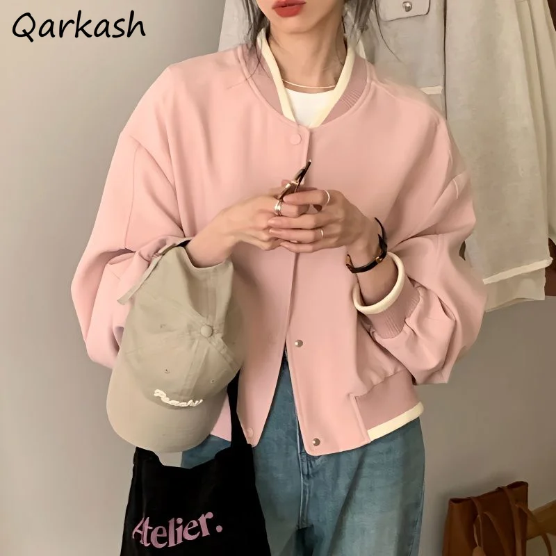 

S-3XL Jackets for Women Panelled Cropped Spring All-match Outwear Loose Ulzzang Style Fashion Ins Young College Chaqueta Mujer
