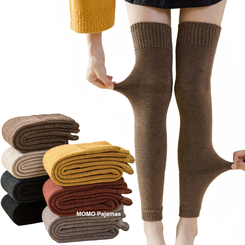 

Winter Over Knee High Footless Socks for Women Warm Long Leg Warmers Thermal Thigh High Sock Long Terry Socks Thickened Stocking