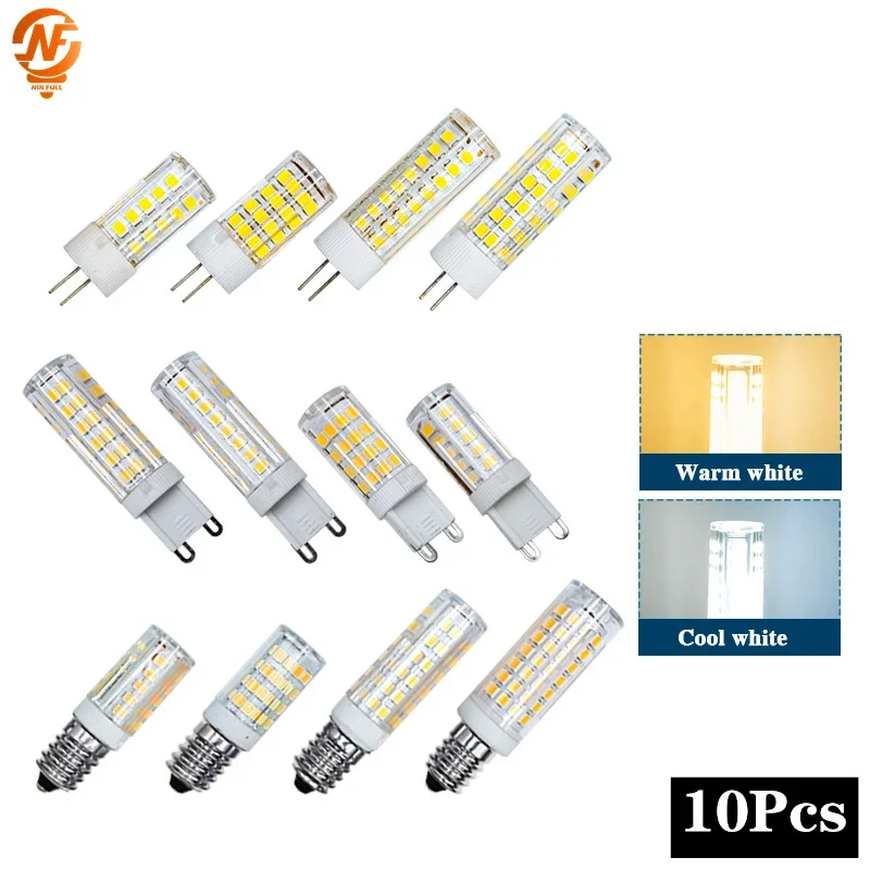 

10pcs/lot LED G4 G9 E14 3W 5W 9W Light Bulb 220V Led Lamp SMD2835 Spotlight Chandelier Replace Halogen Lamps Cold/Warm White