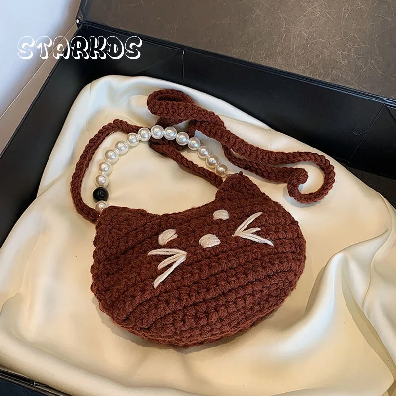 Cute Cat Crochet Bag For Kids Girls 2024 Autumn New knitted Cartoon Animal Crossboday Bag Toddler Child Pearl Handbag
Cute Cat Crochet Bag For Kids Girls 2024 Autumn New knitted Cartoon Animal Crossboday Bag Toddler Child Pearl Handbag