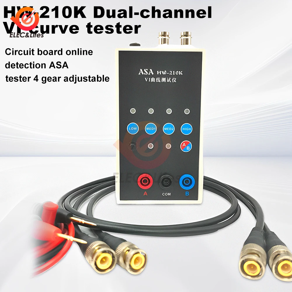 

HW-210K Handheld Dual-channel VI Curve Tester Circuit Board Online Detection ASA Tester 4 Gear Frequency Alternating Speed