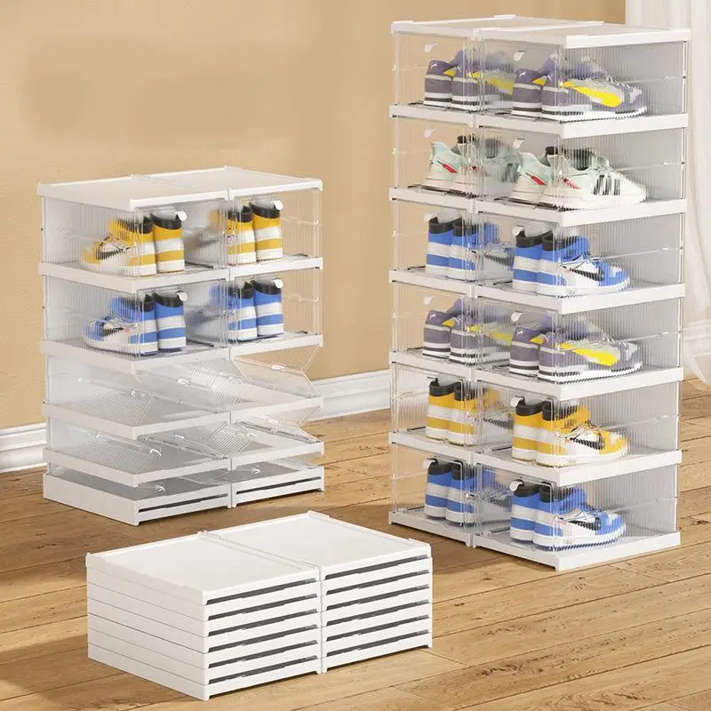 Free Installation of Integrated Shoe Storage Box Clamshell Simple Shoe Cabinet Plastic Transparent Foldable Shoe Box
Free Installation of Integrated Shoe Storage Box Clamshell Simple Shoe Cabinet Plastic Transparent Foldable Shoe Box