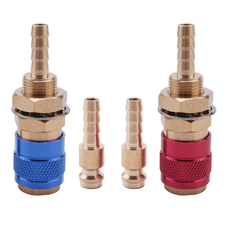 2Pcs Water Cooled Air Cooled Gas Water Adapter Quick Connector Fitting For MIG TIG Welding Torch Plug, Blue+Red
2Pcs Water Cooled Air Cooled Gas Water Adapter Quick Connector Fitting For MIG TIG Welding Torch Plug, Blue+Red