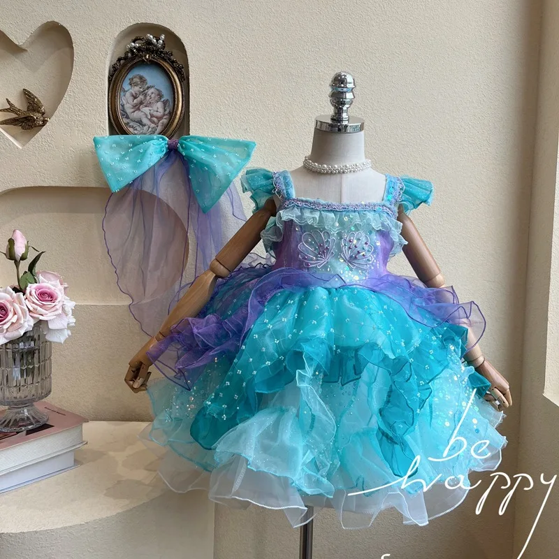 

Girl's Mermaid Lolita Dress Sparkling Sequin Super Beautiful Pengpeng Princess Birthday Dress Mermaid Concubine Dress