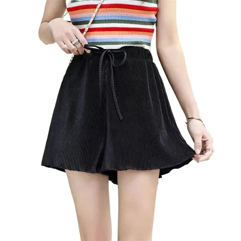 Summer Folds Casual Lady Loose Shorts New Style Soft Elastic Waist Women' Short Pants Leisure Solid Female Shorts Lace-up
Summer Folds Casual Lady Loose Shorts New Style Soft Elastic Waist Women' Short Pants Leisure Solid Female Shorts Lace-up