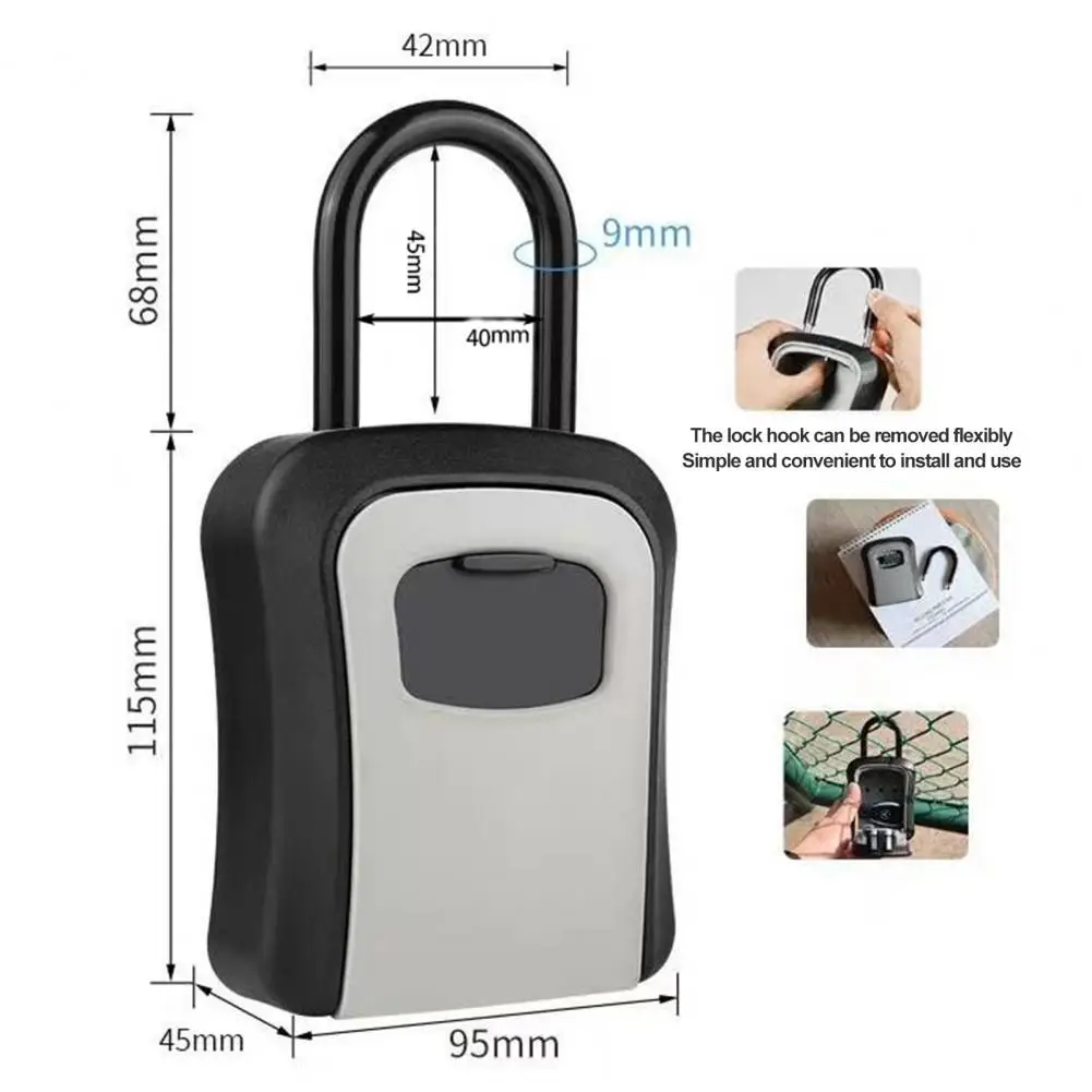 

Capacity Key Lock Box High-quality Alloy Key Box Sturdy Portable Key Lock Box Secure Storage for Home Office Garage 4 for Spare