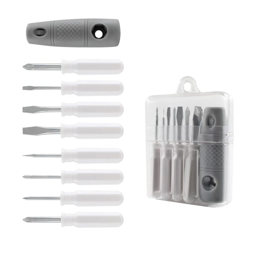 

9pcs 9 In 1 Multifunctional Screwdriver Replaceable Screw Drivers PH0 PH1 PH2 SL5 SL6 Screwdrivers 90*32*125 Mm