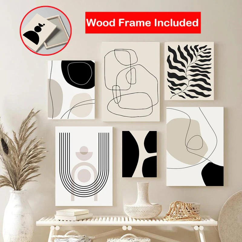 Abstract Boho Canvas Painting With Framed Nordic Black and White Posters Living Room Wall Art Aesthetics Picture for Home Decor
Abstract Boho Canvas Painting With Framed Nordic Black and White Posters Living Room Wall Art Aesthetics Picture for Home Decor