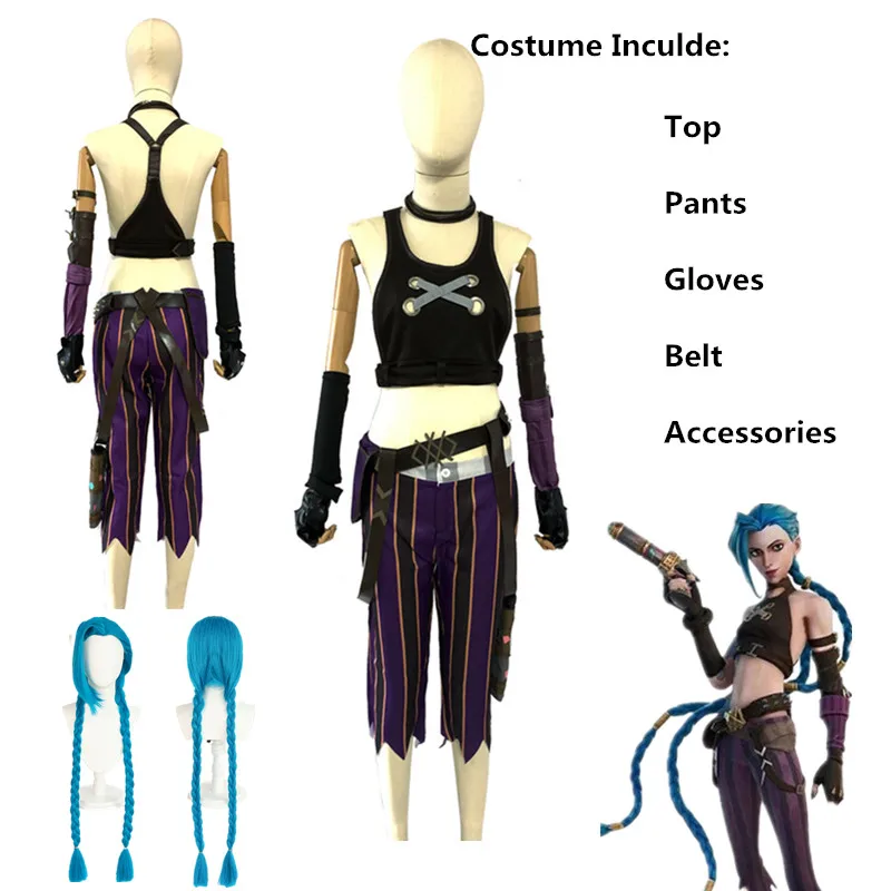 Game LOL Arcane Jinx Cosplay Costume Anime Wig The Loose Cannon Jinx Cosplay Outfits Women Fancy Suit Halloween Party Uniforms
Game LOL Arcane Jinx Cosplay Costume Anime Wig The Loose Cannon Jinx Cosplay Outfits Women Fancy Suit Halloween Party Uniforms