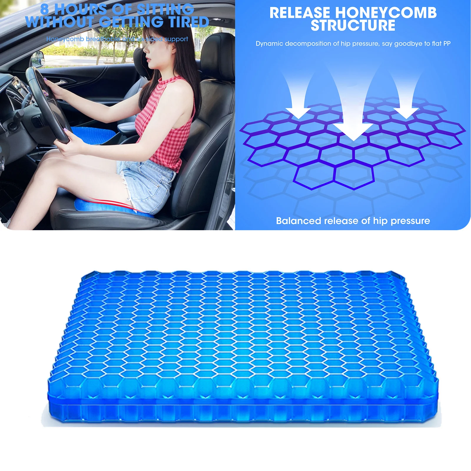 Car Seat Cushion Summer Honeycomb Gel Four Seasons Office Seat Cushion Silicone Breathable Cooling Cushion
Car Seat Cushion Summer Honeycomb Gel Four Seasons Office Seat Cushion Silicone Breathable Cooling Cushion