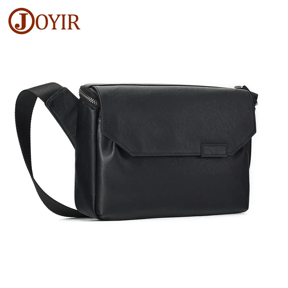 

JOYIR Genuine Cowhide Leather Male Messenger Sling Bags for Men Multifunction Shoulder Crossbody Bag Travel Casual Satchel Bags