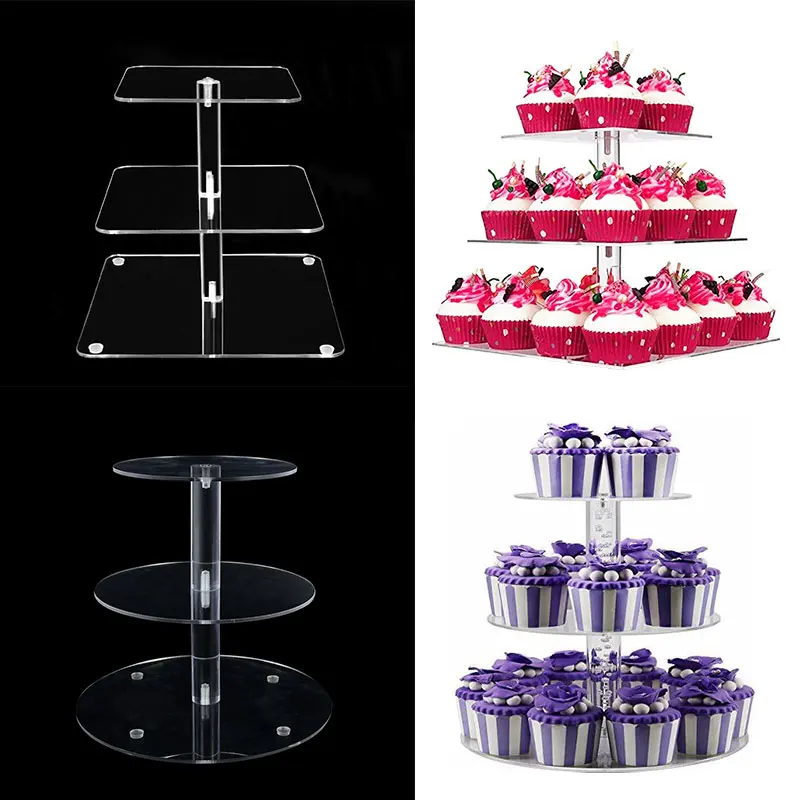 3 Tier Round Square Acrylic Cake Stand Crystal Wedding Cup Cake Display Shelf Cupcake Holder Plate Birthday Party Decoration
3 Tier Round Square Acrylic Cake Stand Crystal Wedding Cup Cake Display Shelf Cupcake Holder Plate Birthday Party Decoration