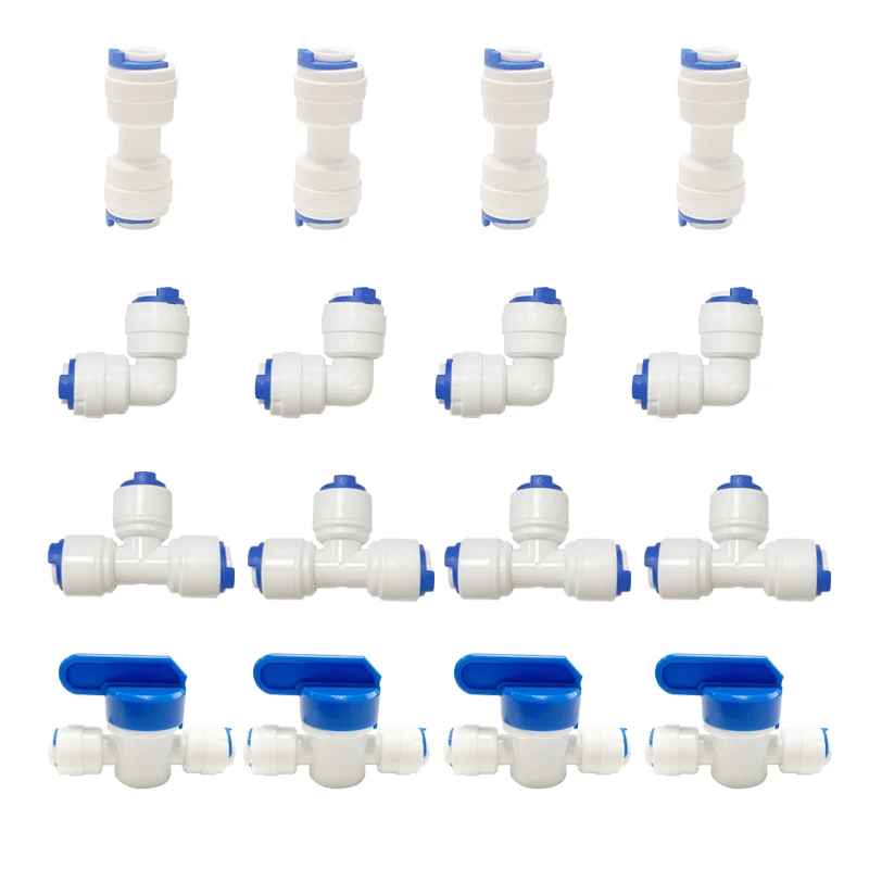 

1/4" OD Quick Connect Push In to Connect Water Tube Fitting for RO Reverse Osmosis Water Filter Fittings