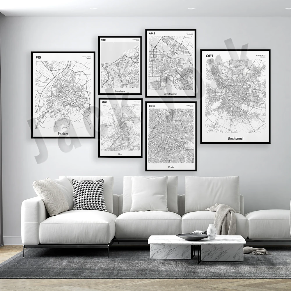 Trondheim Norway, Bucharest, Dusseldorf Germany, Poitiers France, Linz Austria, Amsterdam, France Paris street city map poster
Trondheim Norway, Bucharest, Dusseldorf Germany, Poitiers France, Linz Austria, Amsterdam, France Paris street city map poster