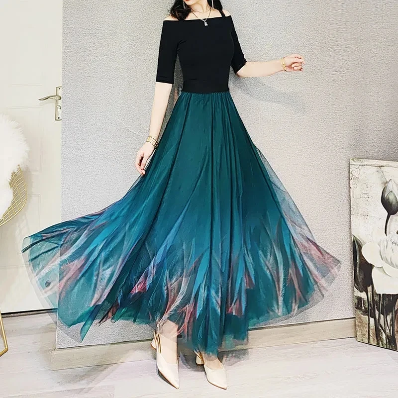 High-grade Three-layer Skirts Spring Summer Elastic High Waist Large Swing Gauze Skirt Western-style Gradient A-line Long Skirts
High-grade Three-layer Skirts Spring Summer Elastic High Waist Large Swing Gauze Skirt Western-style Gradient A-line Long Skirts