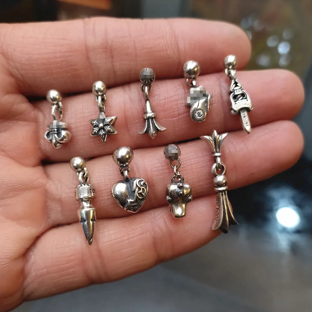 Thai silver 925 sterling silver trendy brand cross six pointed star ship butterfly love hiphop cross punk earring men women
Thai silver 925 sterling silver trendy brand cross six pointed star ship butterfly love hiphop cross punk earring men women