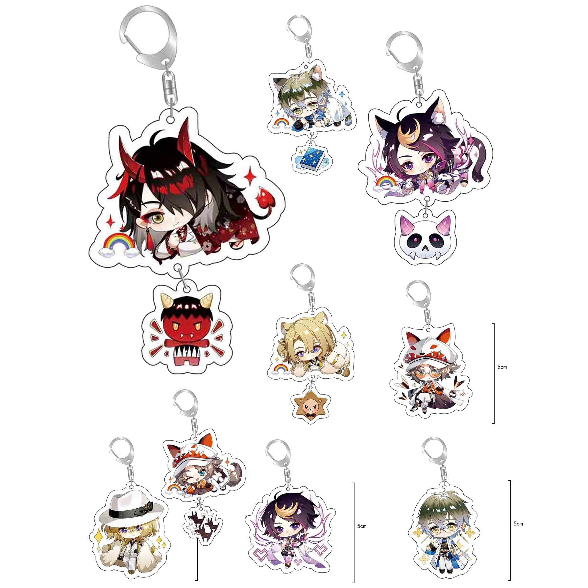 Hot Anime Luxiem VTuber Vox Akuma Mysta Rias Cartoon Keychain Student School Bag Itabag Keyrings Cosplay Fans Gifts
Hot Anime Luxiem VTuber Vox Akuma Mysta Rias Cartoon Keychain Student School Bag Itabag Keyrings Cosplay Fans Gifts