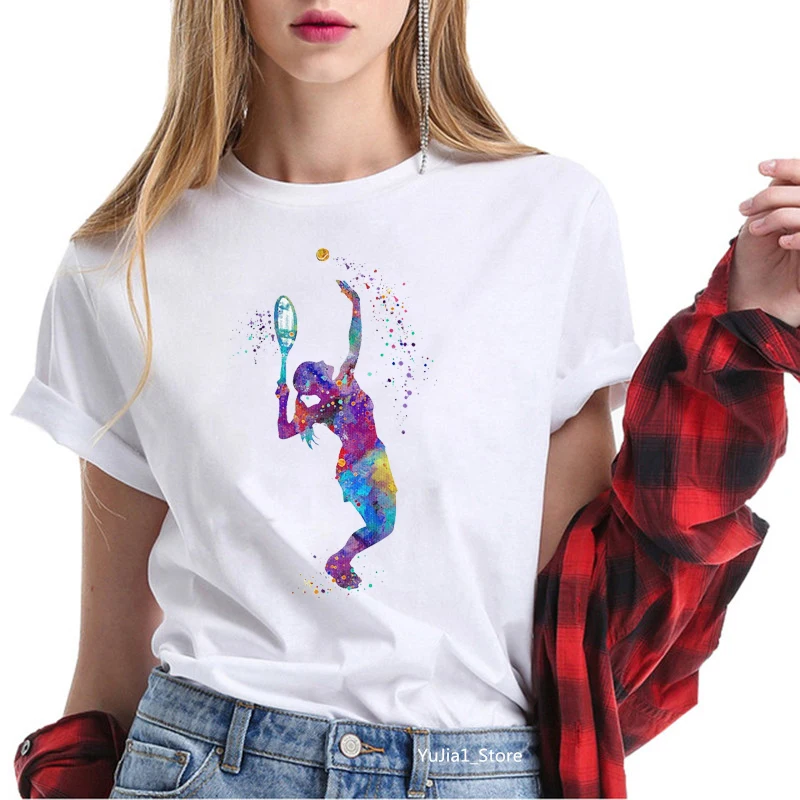 Watercolor Tennis Girl Print T-Shirt Women’S Summer Clothing 2024 Harajuku Kawaii Top White T Shirt Custom Tshirt Drop Shipping
Watercolor Tennis Girl Print T-Shirt Women’S Summer Clothing 2024 Harajuku Kawaii Top White T Shirt Custom Tshirt Drop Shipping