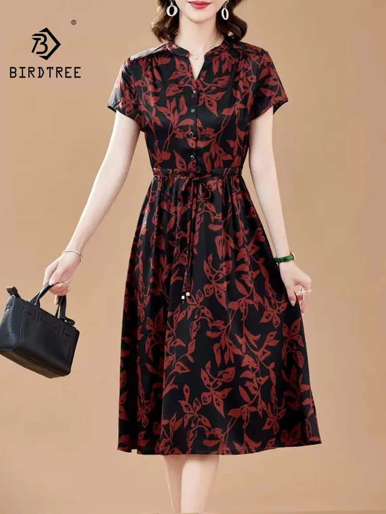 BirdTree, 90%Real Silk Elegant Dresses, Women Short Sleeve V Neck Flower, Loose Temperament Mom OL Dress, 2024 Summer D46331QC
BirdTree, 90%Real Silk Elegant Dresses, Women Short Sleeve V Neck Flower, Loose Temperament Mom OL Dress, 2024 Summer D46331QC