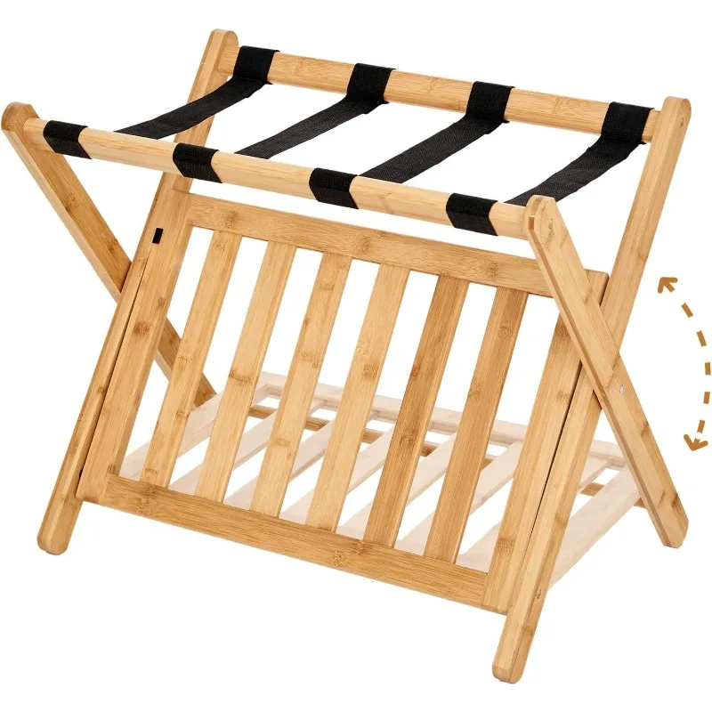 2 Pack Fully Assembled Luggage Rack, Folding Suitcase Stand with Storage Shelf, Wood Suitcase Rack Fit Most Luggage Size
2 Pack Fully Assembled Luggage Rack, Folding Suitcase Stand with Storage Shelf, Wood Suitcase Rack Fit Most Luggage Size