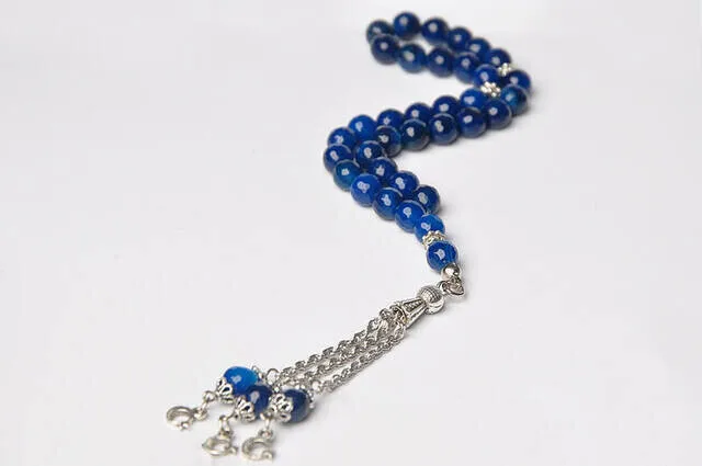 

Blue Agate Rosary with IQRAH Fonce