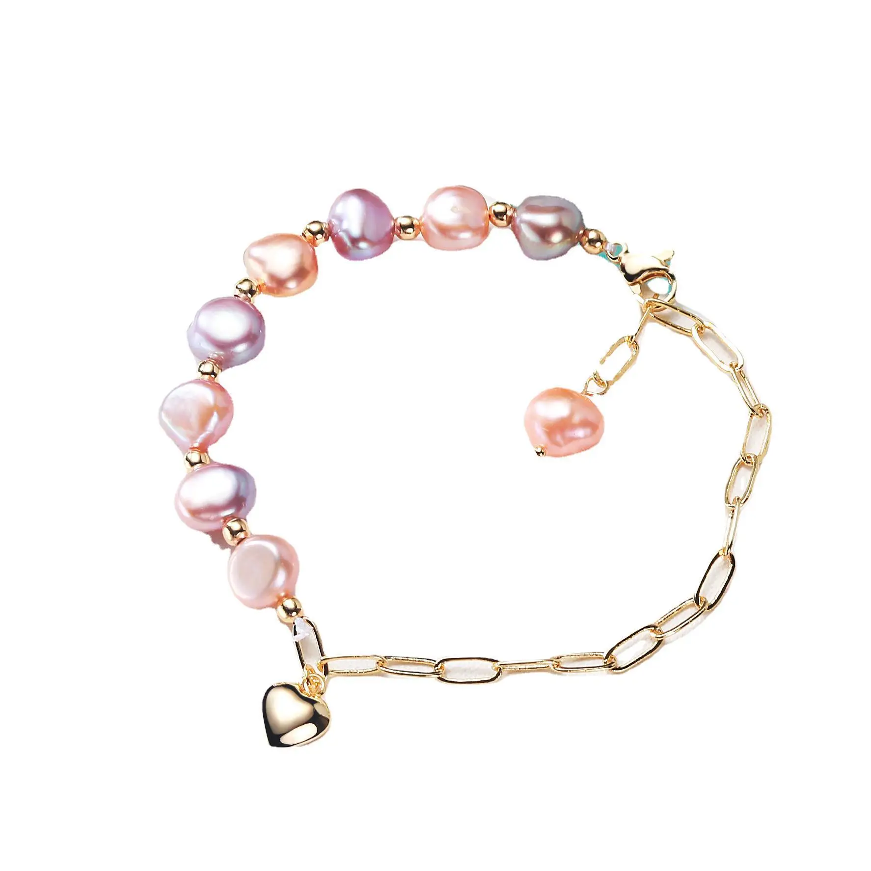 Love Shape Color Pearl Bracelet White Baroque Pearl Bracelet Layering with Circle Irregular Pearl Bracelets for Women
Love Shape Color Pearl Bracelet White Baroque Pearl Bracelet Layering with Circle Irregular Pearl Bracelets for Women