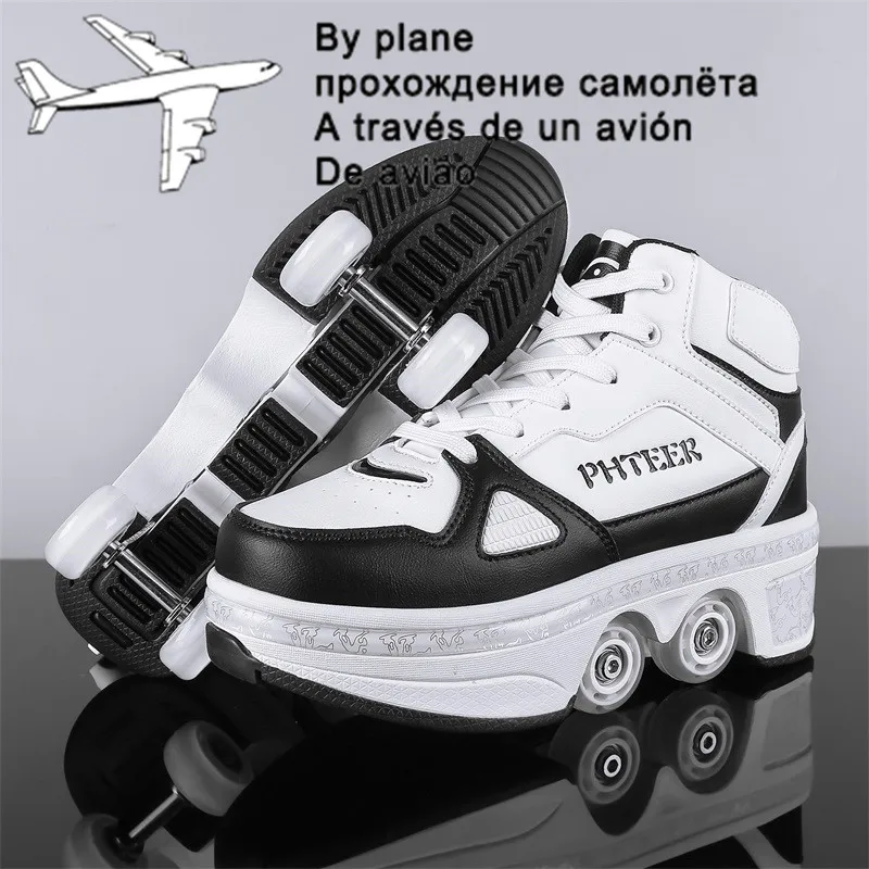 Sneakers Deformation Roller Skate Shoes Parkour Roller Shoes Sneakers With Four Wheels Running Shoes For Unisex 4 Children Shoes
Sneakers Deformation Roller Skate Shoes Parkour Roller Shoes Sneakers With Four Wheels Running Shoes For Unisex 4 Children Shoes