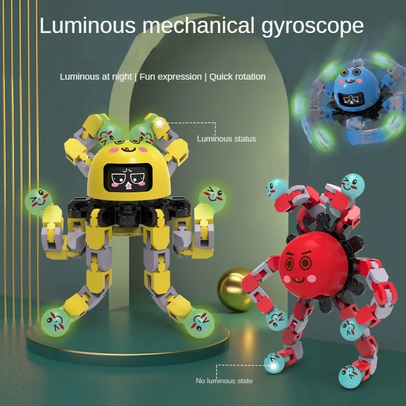 Fingertip Ever-changing Gyro Face-changing Toy Octopus Robot Decompression Luminescent Mechanical Fidget Toys Fidget Spinner
Fingertip Ever-changing Gyro Face-changing Toy Octopus Robot Decompression Luminescent Mechanical Fidget Toys Fidget Spinner