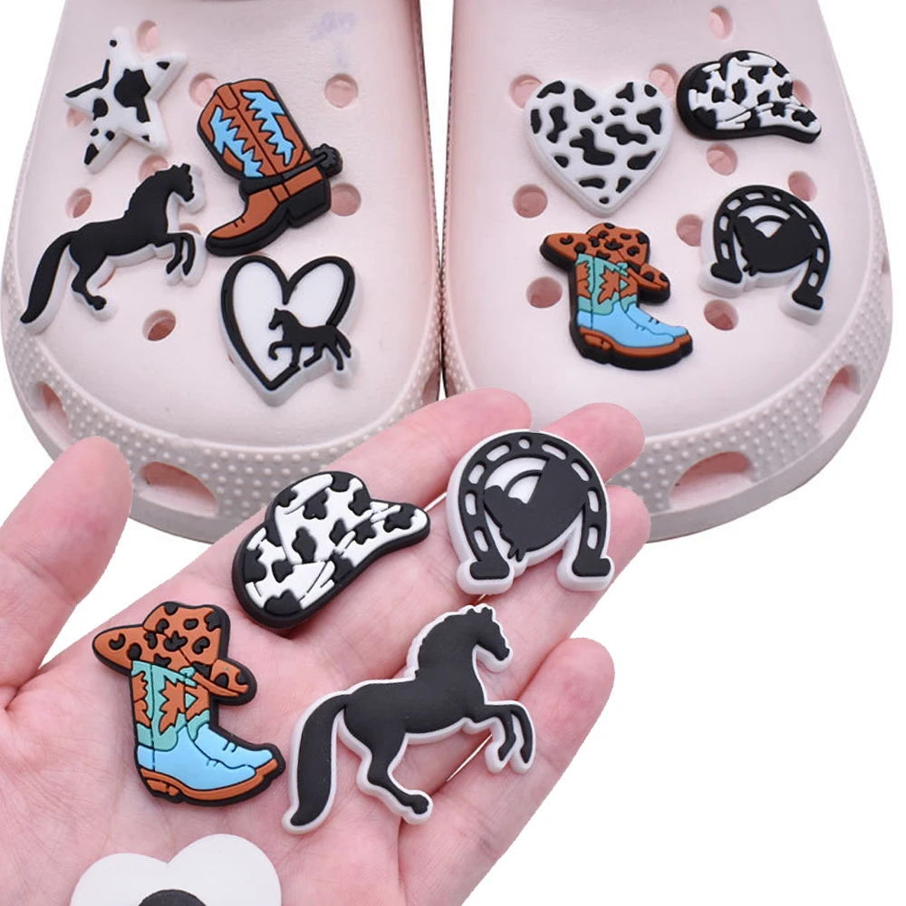 

Hot Sale 1pcs PVC Cowboy Accessories for Crocs Charms Men Badge Women Clogs Buckle Kids Pins Shoes Decoration Jeans Wristbands
