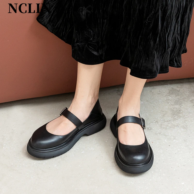 New Spring 2024 Genuine Leather Women Shoes Casual Round Toe Mary Janes Shoes Buckle Strap Platform Heels Shallow Shoes Women
New Spring 2024 Genuine Leather Women Shoes Casual Round Toe Mary Janes Shoes Buckle Strap Platform Heels Shallow Shoes Women