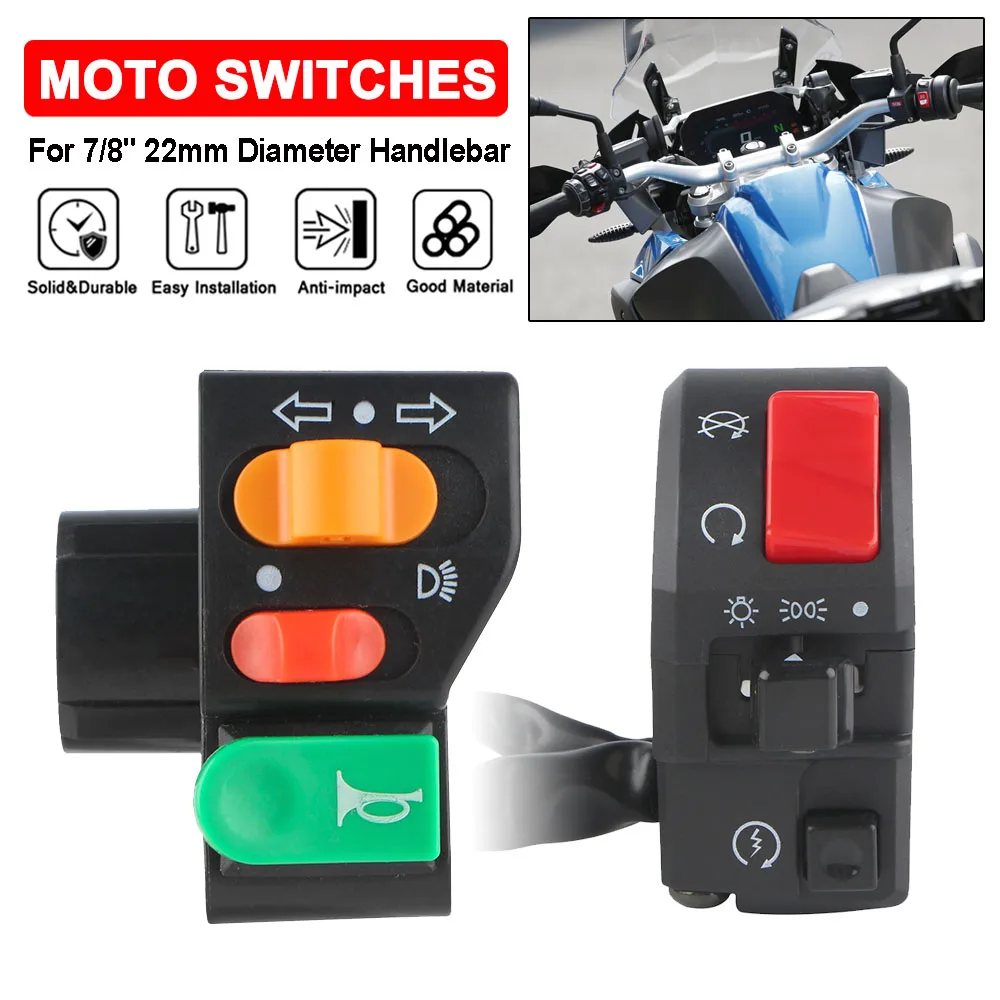 7/8'' 22mm Handlebar Switch Control Button Universal Headlight Turn Signal Horn ON/OFF Switch For Motorcycle Scooter Motorbike
7/8'' 22mm Handlebar Switch Control Button Universal Headlight Turn Signal Horn ON/OFF Switch For Motorcycle Scooter Motorbike