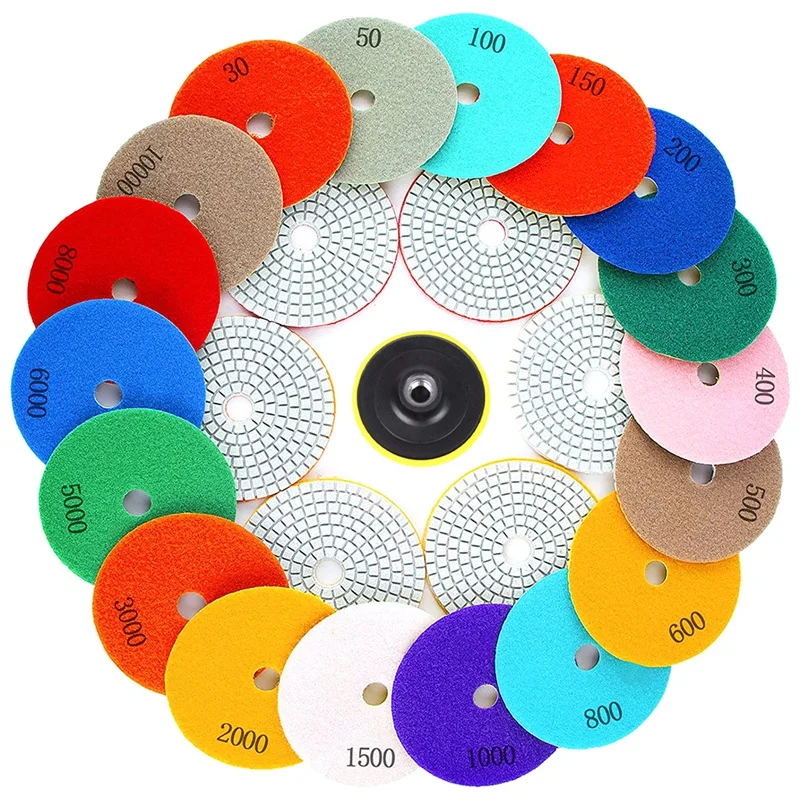 Diamond Polishing Pads 4 Inch With M10 Backer Pad 18PCS 30-10000 For Drill Grinder Polisher
Diamond Polishing Pads 4 Inch With M10 Backer Pad 18PCS 30-10000 For Drill Grinder Polisher