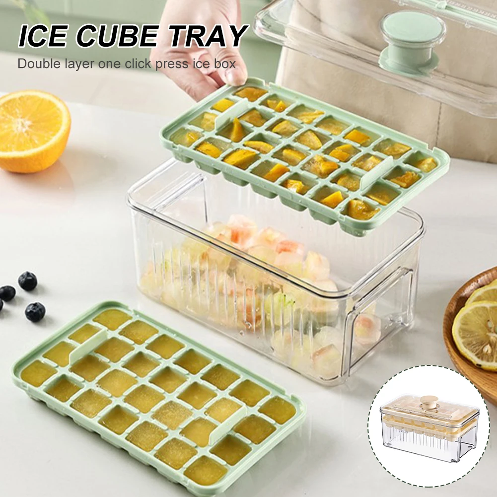 Ice Cube Tray with Lid Bin 54 Cube Ice Tray Easy Release Ice Cube Mold for Freezer Stackable Spill-Proof Ice Tray with Container
Ice Cube Tray with Lid Bin 54 Cube Ice Tray Easy Release Ice Cube Mold for Freezer Stackable Spill-Proof Ice Tray with Container