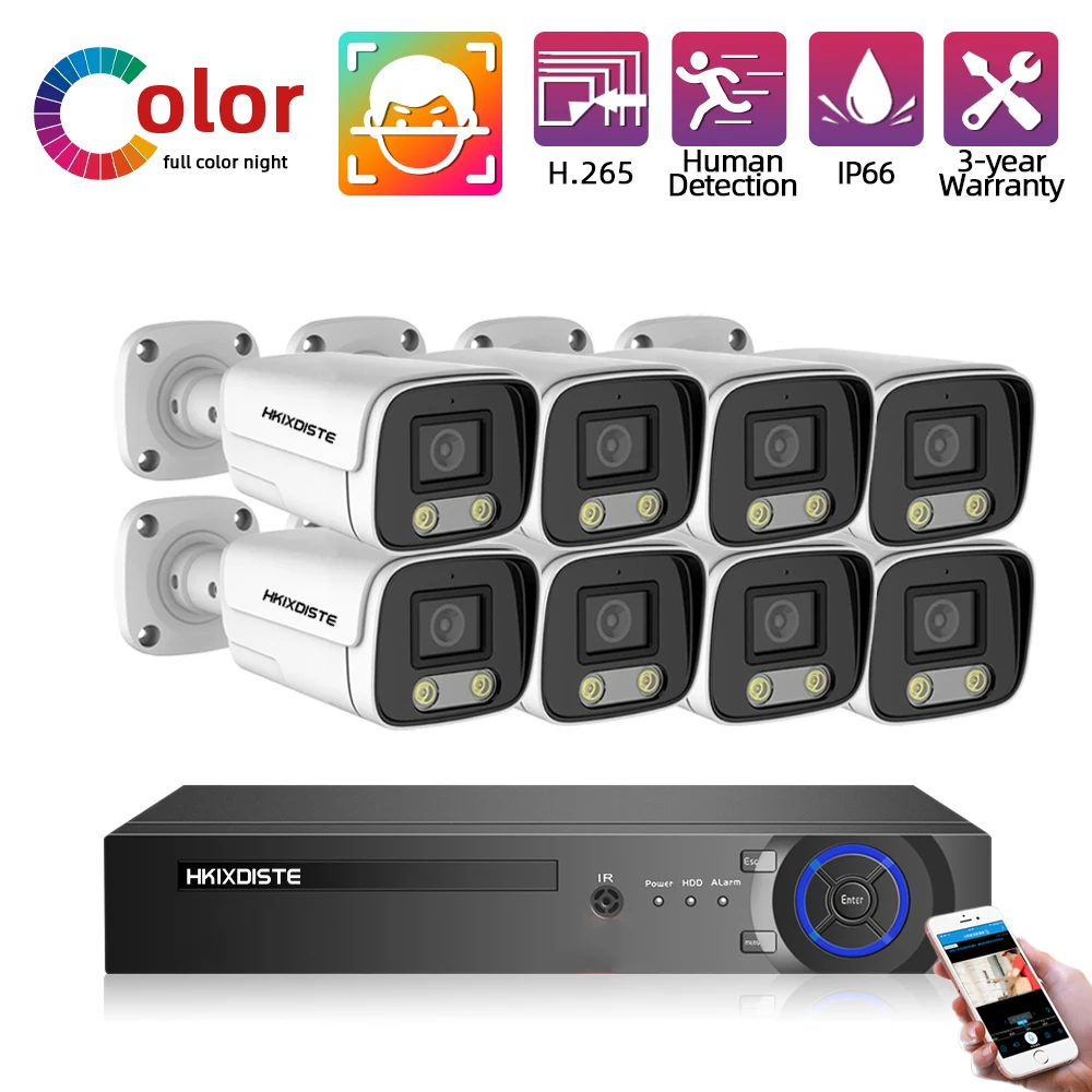 Комплект охранной системы 4K DVR, 8 каналов, 8 Мп, наружная цветная камера видеонаблюдения AHD CCTV с ночным видением, набор 8 каналов, система Xmeye
Комплект охранной системы 4K DVR, 8 каналов, 8 Мп, наружная цветная камера видеонаблюдения AHD CCTV с ночным видением, набор 8 каналов, система Xmeye