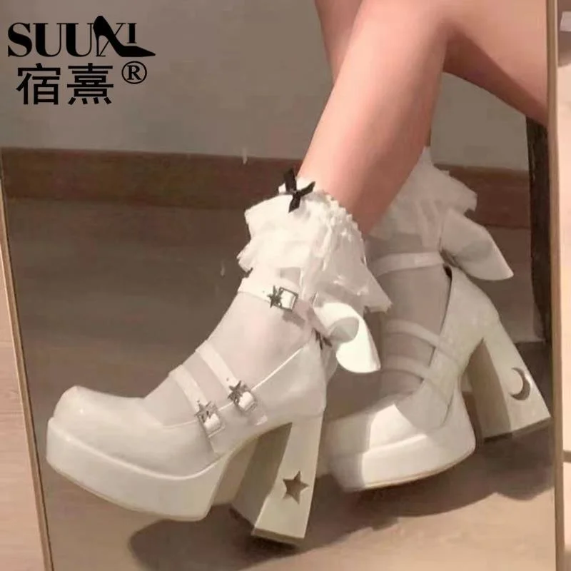 Increase by 10cm, fashionable and beautiful~high design sense, small high heels, thick heels, thick soles, Mary Jane, single
Increase by 10cm, fashionable and beautiful~high design sense, small high heels, thick heels, thick soles, Mary Jane, single
