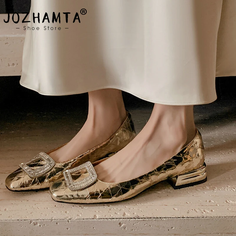 JOZHAMTA Size 34-40 Elegant Ballet Flats Shoes For Women Real Leather Ankle Strap Low Heels Pumps Crystal Slip On Luxury Shoes
JOZHAMTA Size 34-40 Elegant Ballet Flats Shoes For Women Real Leather Ankle Strap Low Heels Pumps Crystal Slip On Luxury Shoes