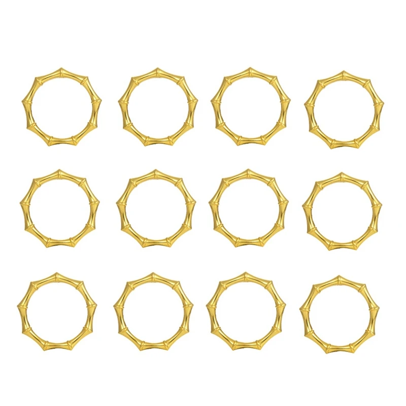 12 PCS Bamboo Knuckles Style Gold Napkin Holder Ring For Table Decoration, Wedding, Party, Birthday 
12 PCS Bamboo Knuckles Style Gold Napkin Holder Ring For Table Decoration, Wedding, Party, Birthday