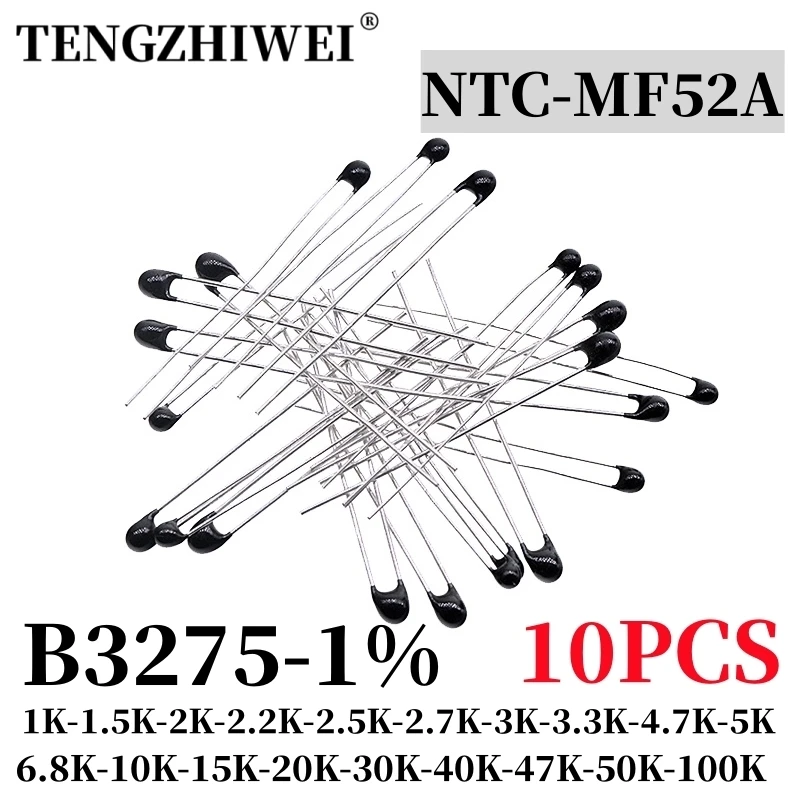 10PCS NTC Thermistor Thermal Resistor MF52 NTC-MF52AT 1K 1.5K 2K 2.2K 2.7K 3K 3.3K 4.7K 5K 10K 15K 20K 40K 50K 100K B3275 1%
10PCS NTC Thermistor Thermal Resistor MF52 NTC-MF52AT 1K 1.5K 2K 2.2K 2.7K 3K 3.3K 4.7K 5K 10K 15K 20K 40K 50K 100K B3275 1%