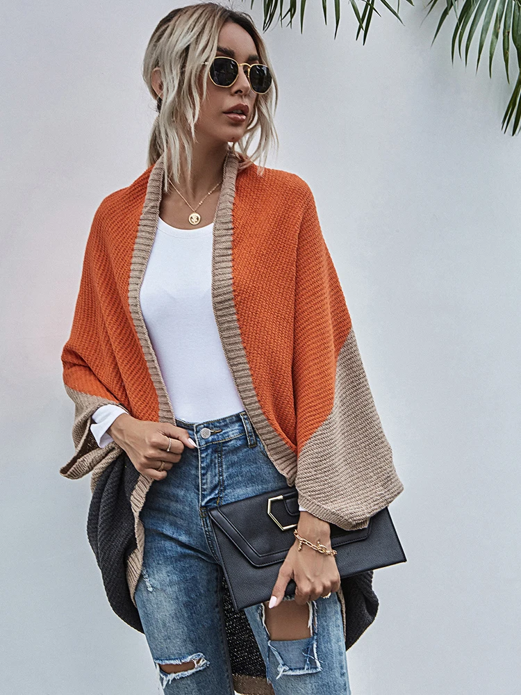 Holifeni Fashion Knitted Cardigans Women Long Sleeve Batwing Sleeve Tops Autumn Winter Patchwork Sweater Coat Mid-length Loose
Holifeni Fashion Knitted Cardigans Women Long Sleeve Batwing Sleeve Tops Autumn Winter Patchwork Sweater Coat Mid-length Loose