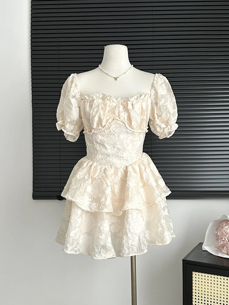 

Женское винтажное мини-платье для выпускного вечера, летнее жаккардовое платье в стиле девушки Мори 1920-х годов, блестящее вечернее цельное платье с квадратным вырезом в стиле "Лолита"