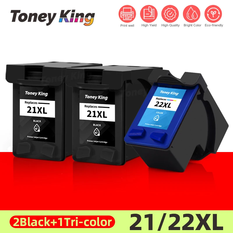 Совместимый чернильный картридж TONEY KING 21XL 22XL для HP 21 22 XL для HP21 22 для Deskjet F2180 F2200 F2280 F4180 F300 F380 D2300
Совместимый чернильный картридж TONEY KING 21XL 22XL для HP 21 22 XL для HP21 22 для Deskjet F2180 F2200 F2280 F4180 F300 F380 D2300