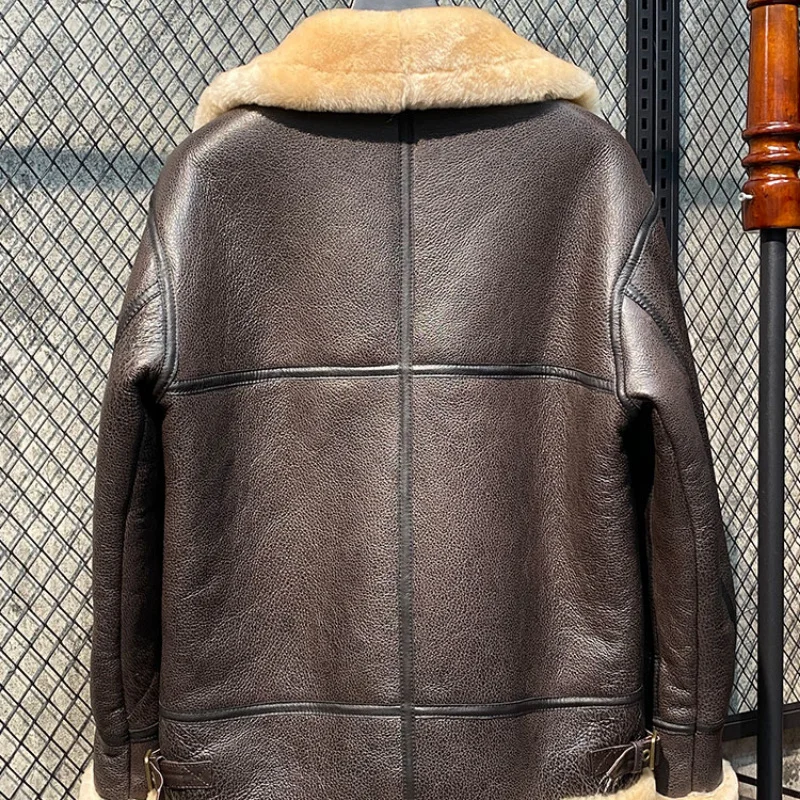 Genuine Mens Leather Jacket Natural Sheepskin Jackets Men Coat Wool Fur Coats Flight Suit Winter Veste Homme SGG
Genuine Mens Leather Jacket Natural Sheepskin Jackets Men Coat Wool Fur Coats Flight Suit Winter Veste Homme SGG