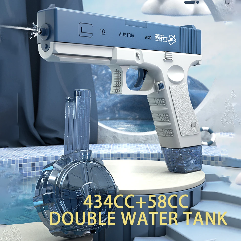 Glock Fully automatic water gun summer kids electric automatic continuous fire water gun toy high pressure gun outdoor gift
Glock Fully automatic water gun summer kids electric automatic continuous fire water gun toy high pressure gun outdoor gift