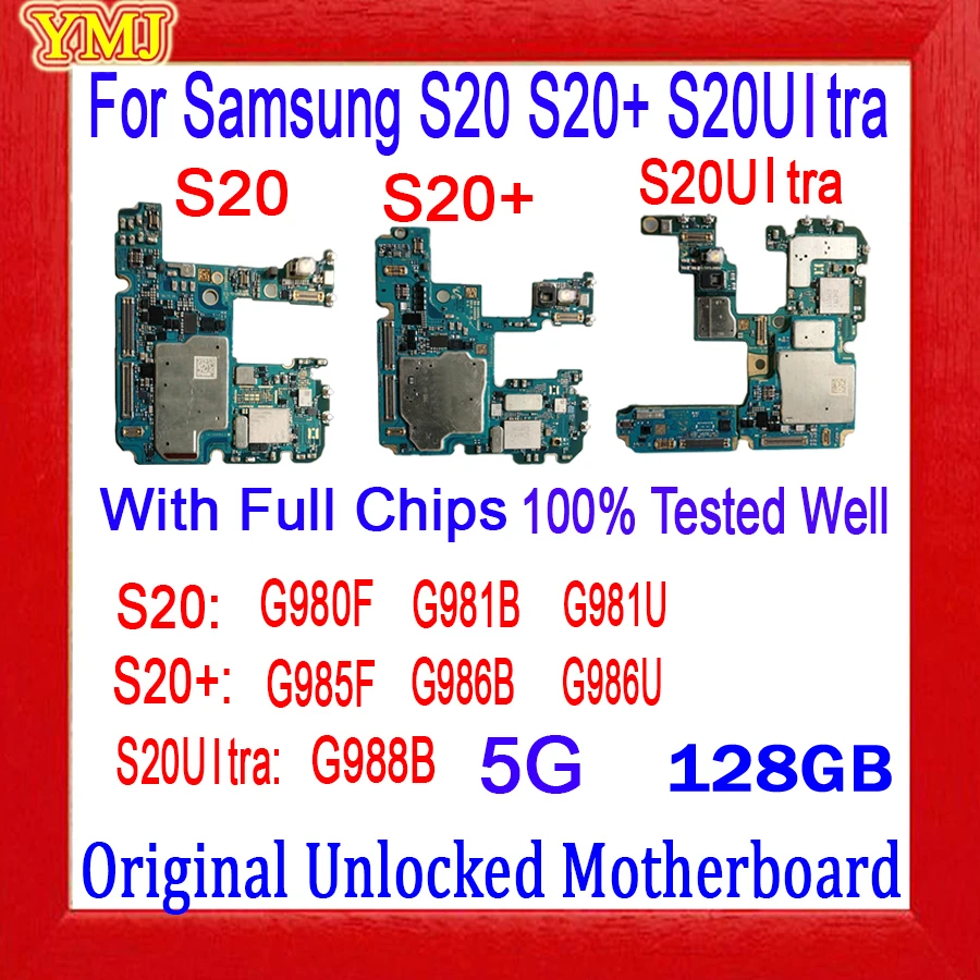 100% Original Unlocked 4G Logic Baord For Samsung Galaxy S20 G980F & S20Plus G985F Motherboard 128GB Full Tested Mainboard
100% Original Unlocked 4G Logic Baord For Samsung Galaxy S20 G980F & S20Plus G985F Motherboard 128GB Full Tested Mainboard