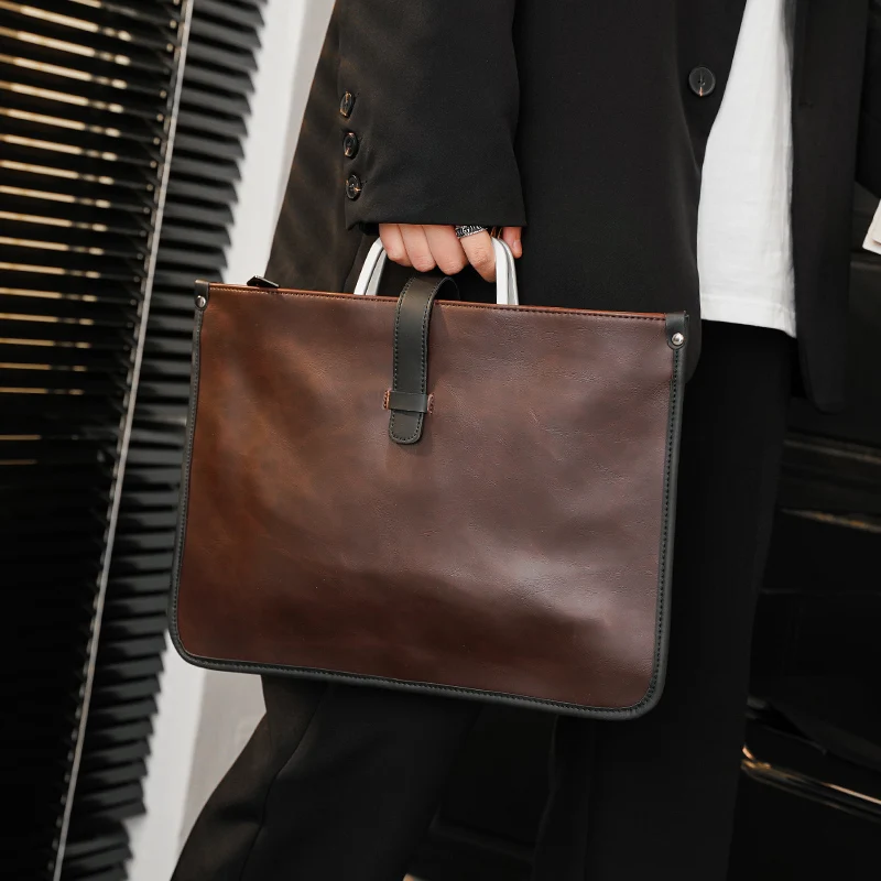 

2024 New Men Retro Leather Bag Business Briefcase Famous Designer's Shoulder Cross bag Luxury Leather Brand File Bag Satchels