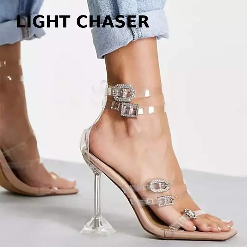 Summer New Square Head Belt Buckle Rhinestone Wine Glass Heel Sandals Feminine Transparent Hollow Women's Sandals Party Shoes
Summer New Square Head Belt Buckle Rhinestone Wine Glass Heel Sandals Feminine Transparent Hollow Women's Sandals Party Shoes