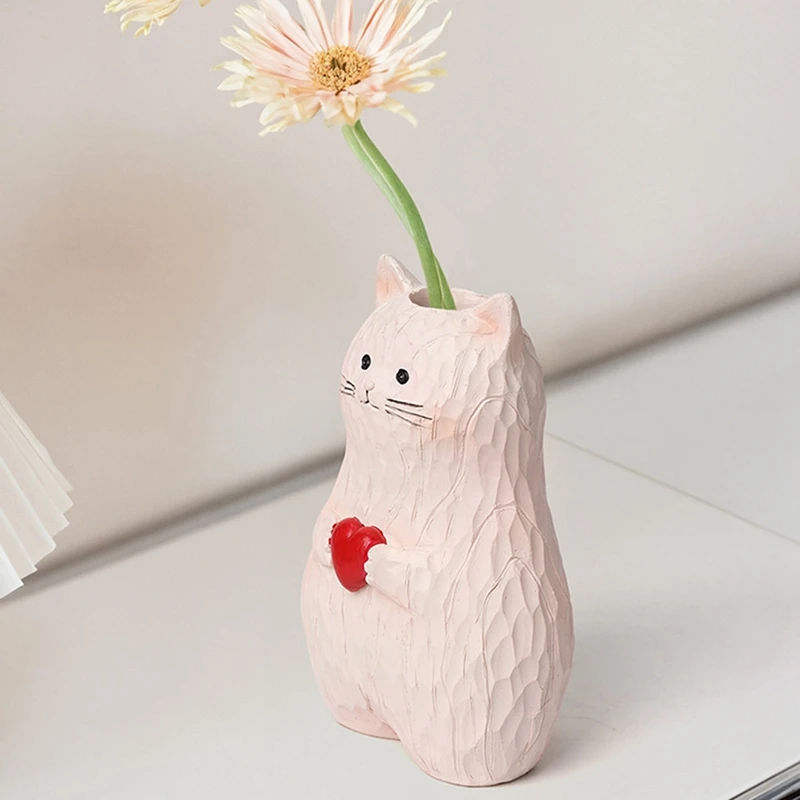 Vase Cat Handmade Statue Vase Flower Plants Shelf Desk Cute Pot Ornaments Flower Decor Home Bottle Accents
Vase Cat Handmade Statue Vase Flower Plants Shelf Desk Cute Pot Ornaments Flower Decor Home Bottle Accents