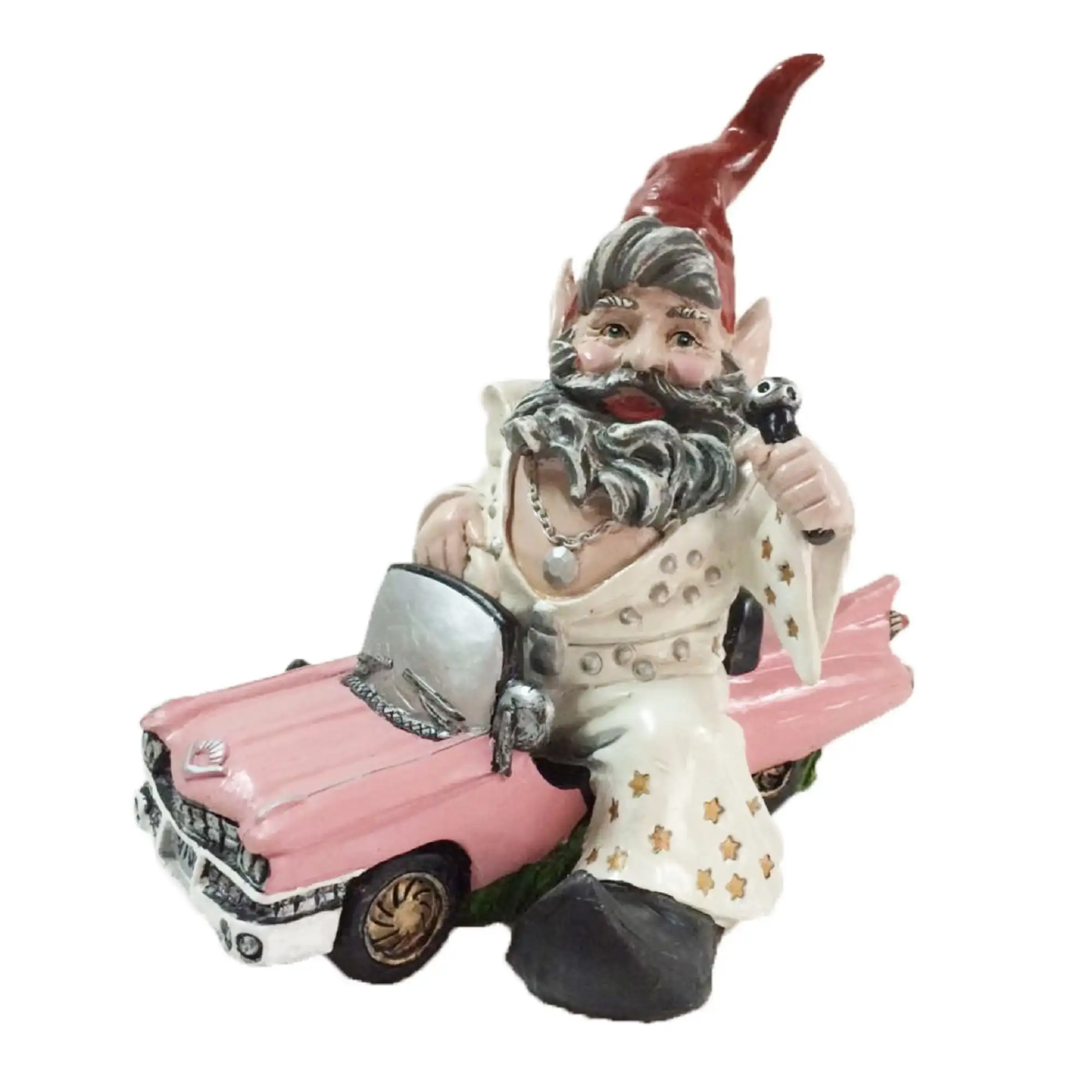 Home & Garden Statue 11.5"W Elvis Look-a-Like Gnome In His Pink Cadillac Car Figurines Sculpture Ornament Outdoor Decoration
Home & Garden Statue 11.5"W Elvis Look-a-Like Gnome In His Pink Cadillac Car Figurines Sculpture Ornament Outdoor Decoration