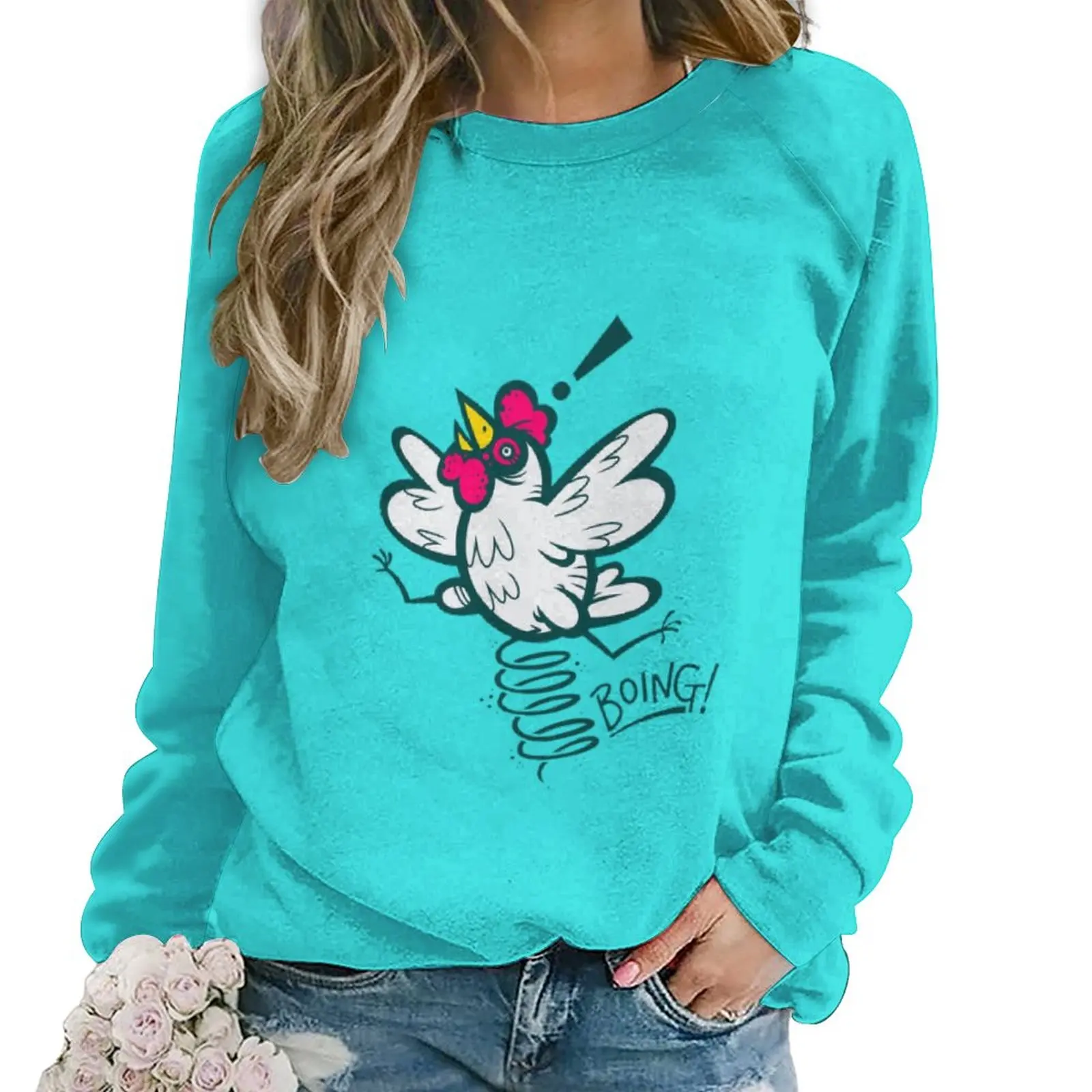 Raglan Round Neck Sweater WomanHotSpring ChickenGirls' Spring and Autumn Fashion Art Cartoon Sweater
Raglan Round Neck Sweater WomanHotSpring ChickenGirls' Spring and Autumn Fashion Art Cartoon Sweater