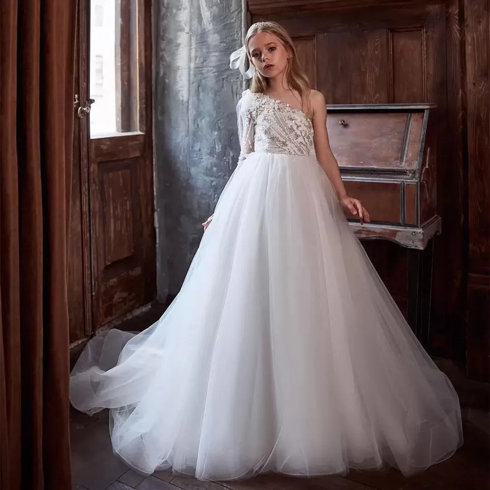 Flower Girl Dresses Pageant Dress For Girls Lace Tulle With Buttons Cute Puffy Sleeveless Wedding Party First Communion Gown
Flower Girl Dresses Pageant Dress For Girls Lace Tulle With Buttons Cute Puffy Sleeveless Wedding Party First Communion Gown